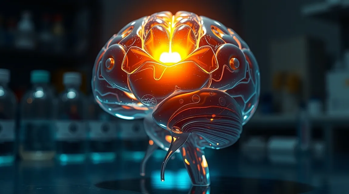 Glowing crystal brain model highlighting the pineal gland core and circadian light-dark cycle balance.