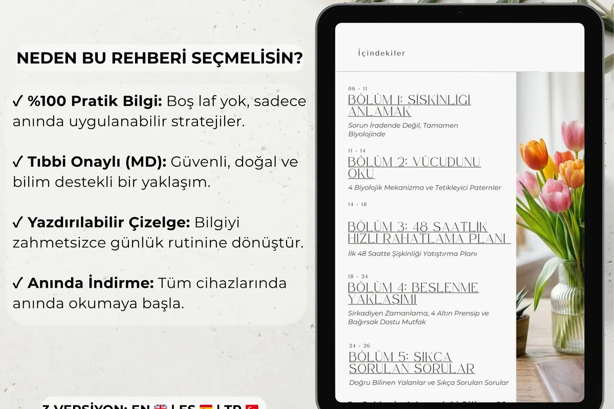 KORTİZOL ŞİŞKİNLİĞİ SIFIRLAMA REHBERİ 3 | VibeVit